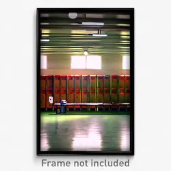 Pixel Art Poster - Deserted Locker Room (8 Bit Psychedelic Video Game Print)