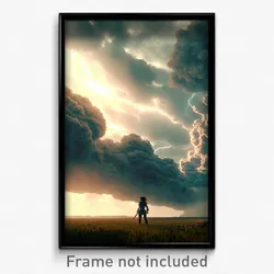 Pixel Art Poster - Thunderous Clearing (8 Bit Psychedelic Video Game Print)