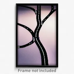 Pixel Art Poster - Curvy Intersection (8 Bit Psychedelic Video Game Print)