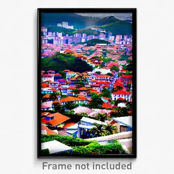 Pixel Art Poster - Cultured Brazilian City (8 Bit Psychedelic Video Game Print)