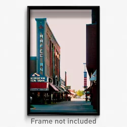 Pixel Art Poster - Drab American Town (8 Bit Psychedelic Video Game Print)