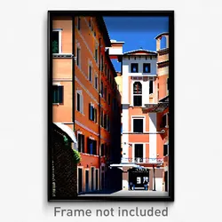 Pixel Art Poster - Ordinary Italian Architecture (8 Bit Video Game Print)