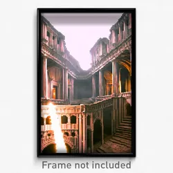 Pixel Art Poster - Cavernous Historical Architecture (8 Bit Video Game Print)
