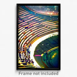 Pixel Art Poster - Bubbly Amphitheatre (8 Bit Psychedelic Video Game Print)