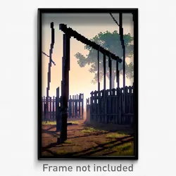 Pixel Art Poster - Musty Stockade (8 Bit Psychedelic Trippy Video Game Print)