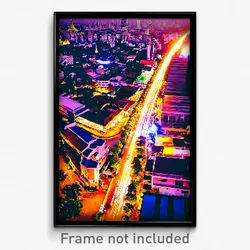 Pixel Art Poster - Unwelcoming Thai City (8 Bit Psychedelic Video Game Print)