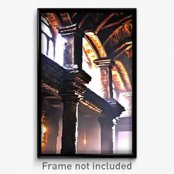 Pixel Art Poster - Damp Ancient Architecture (8 Bit Video Game Print)