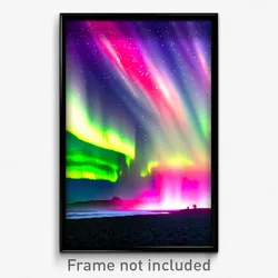 Pixel Art Poster - Nice Aurora (8 Bit Psychedelic Trippy Weird Video Game Print)