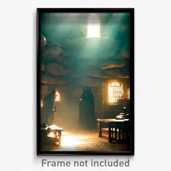Pixel Art Poster - Mysterious Den (8 Bit Psychedelic Trippy Video Game Print)