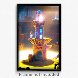 Pixel Art Poster - Vibrating Fort (8 Bit Psychedelic Trippy Video Game Print)