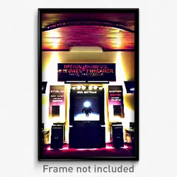 Pixel Art Poster - Infamous Home Theatre (8 Bit Psychedelic Video Game Print)