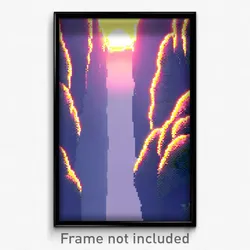 Pixel Art Poster - Squiggly Chasm (8 Bit Psychedelic Trippy Video Game Print)