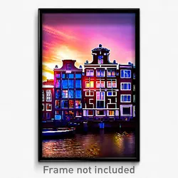 Pixel Art Poster - Esteemed Amsterdam (8 Bit Psychedelic Video Game Print)