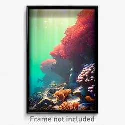 Pixel Art Poster - Hidden Coral Reef (8 Bit Psychedelic Trippy Video Game Print)