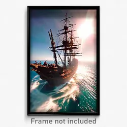 Pixel Art Poster - Marvelous Shipwreck (8 Bit Psychedelic Video Game Print)