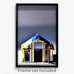 Pixel Art Poster - Miniature Shelter (8 Bit Psychedelic Trippy Video Game Print)