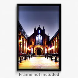 Pixel Art Poster - Impressive Friary (8 Bit Psychedelic Trippy Video Game Print)