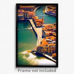 Pixel Art Poster - Watery Spanish City (8 Bit Psychedelic Video Game Print)