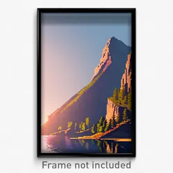 Pixel Art Poster - Unsightly Mountain (8 Bit Psychedelic Video Game Print)
