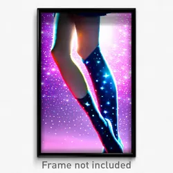 Pixel Art Poster - Starry Leg (8 Bit Psychedelic Trippy Weird Video Game Print)