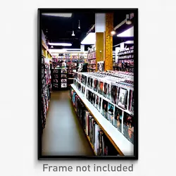 Pixel Art Poster - Narrow Vinyl Store (8 Bit Psychedelic Video Game Print)