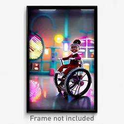 Pixel Art Poster - Adorable Wheels (8 Bit Psychedelic Trippy Video Game Print)