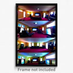 Pixel Art Poster - Lovely Home Theatre (8 Bit Psychedelic Video Game Print)