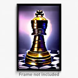 Pixel Art Poster - Bold Chess Piece (8 Bit Psychedelic Trippy Video Game Print)
