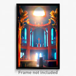 Pixel Art Poster - Extra Small Sanctuary (8 Bit Psychedelic Video Game Print)