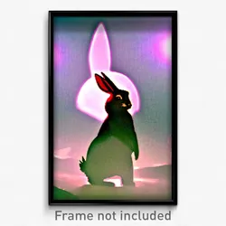 Pixel Art Poster - Noted Rabbit (8 Bit Psychedelic Trippy Video Game Print)