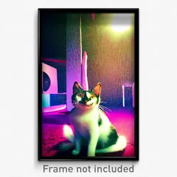 Pixel Art Poster - Humble Cathouse (8 Bit Psychedelic Trippy Video Game Print)