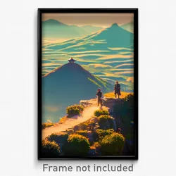 Pixel Art Poster - Elaborate Hills (8 Bit Psychedelic Trippy Video Game Print)
