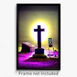 Pixel Art Poster - Remote Grave (8 Bit Psychedelic Trippy Video Game Print)