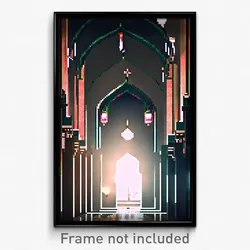 Pixel Art Poster - Dark Mosque (8 Bit Psychedelic Trippy Weird Video Game Print)