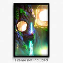 Pixel Art Poster - Slimy Portal (8 Bit Psychedelic Trippy Video Game Print)