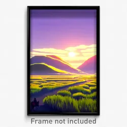 Pixel Art Poster - Animated Plains (8 Bit Psychedelic Trippy Video Game Print)