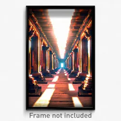 Pixel Art Poster - Ancient Corridor (8 Bit Psychedelic Trippy Video Game Print)