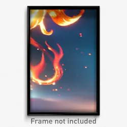 Pixel Art Poster - Fluid Flame (8 Bit Psychedelic Trippy Weird Video Game Print)