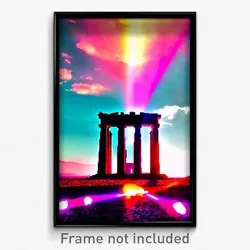 Pixel Art Poster - Vibrant Henge (8 Bit Psychedelic Trippy Video Game Print)