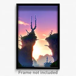 Pixel Art Poster - Thorny Karst (8 Bit Psychedelic Trippy Video Game Print)