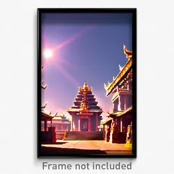 Pixel Art Poster - Active Temple (8 Bit Psychedelic Trippy Video Game Print)