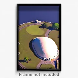 Pixel Art Poster - Round Peninsula (8 Bit Psychedelic Trippy Video Game Print)