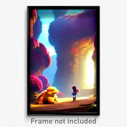 Pixel Art Poster - Plush Chasm (8 Bit Psychedelic Trippy Weird Video Game Print)