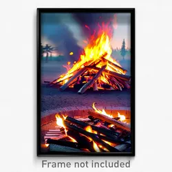 Pixel Art Poster - Tremendous Bonfire (8 Bit Psychedelic Video Game Print)