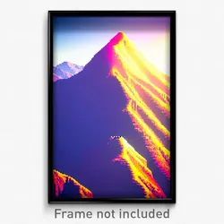 Pixel Art Poster - Original Mountain (8 Bit Psychedelic Trippy Video Game Print)