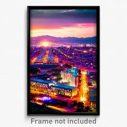 Pixel Art Poster - Sparkling Mexican City (8 Bit Psychedelic Video Game Print)