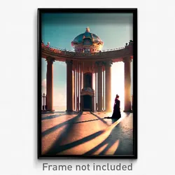 Pixel Art Poster - Curvy Belvedere (8 Bit Psychedelic Trippy Video Game Print)