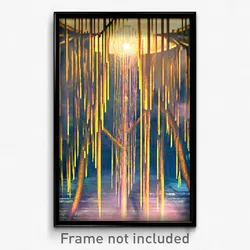 Pixel Art Poster - Webbed Demesne (8 Bit Psychedelic Trippy Video Game Print)