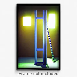 Pixel Art Poster - Striped Ladder (8 Bit Psychedelic Trippy Video Game Print)