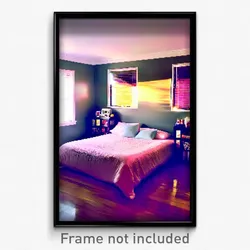 Pixel Art Poster - Imperfect Bedroom (8 Bit Psychedelic Trippy Video Game Print)